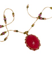 Collier Tibétain Stib Rubelite rouge 53-TIB1-RRUBEL Sharing Boutique Strasbourg Jewelery online 