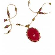 Collier Tibétain Stib Rubelite rouge 53-TIB1-RRUBEL Sharing Boutique Strasbourg Jewelery online 