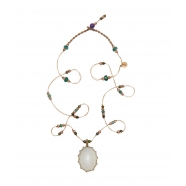 Collier long Tibétain Stib Pierre de Lune 77-TIB2-MOON STONE Sharing Bijoux Boutique Strasbourg Jewelery online 