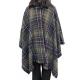 Poncho tartan vert bleu Montieth Serape Barbour Femme LSC0423 TN11 Fashion Mode Strasbourg Vêtements