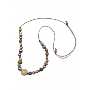 Collier Shaman SH119 perles Shaman Tahiti & antiques cuivre Catherine Michiels .SH119 Fashion Jewelry Strasbourg