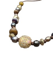 Collier Shaman SH119 perles Shaman Tahiti & antiques cuivre Catherine Michiels .SH119 Fashion Jewelry Strasbourg