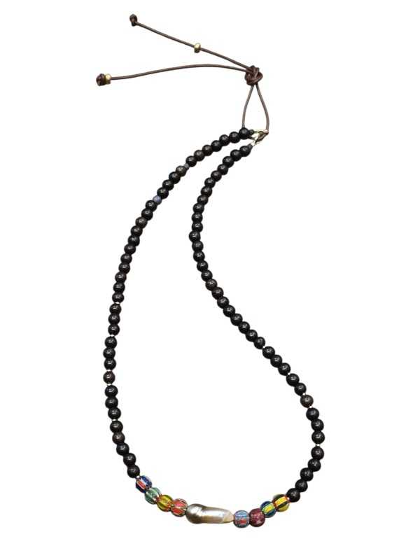Collier Vloom perle Tahiti baroque perles multico & ebène Catherine Michiels LEV18 1 Fashion Jewelry Strasbourg