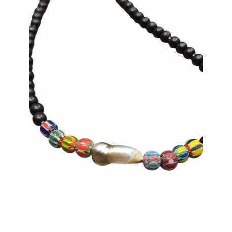 Collier Vloom perle Tahiti baroque perles multico & ebène Catherine Michiels LEV18 1 Fashion Jewelry Strasbourg