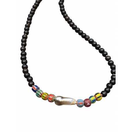 Collier Vloom perle Tahiti baroque perles multico & ebène Catherine Michiels LEV18 1 Fashion Jewelry Strasbourg