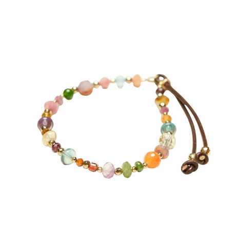 Bracelet Forest multi-pierres rubis citrine grenat tourmaline Catherine Michiels FW2525 Jewelry Strasbourg