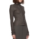 BLOUSON CUIR GARY JKT DARK DUST BRUN ZIP BIAIS RICK OWENS FEMME RP02E4701 LSV 78 Fashion Mode Strasbourg Avant-garde