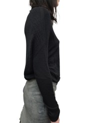 PULL CRATER KNIT NOIR CACHEMIRE MANCHES LONGUES RICK OWENS FEMME RP02E 4629 WS 09 Fashion Mode Strasbourg Avant-garde