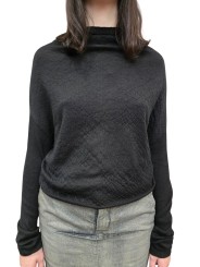 PULL CRATER KNIT NOIR CACHEMIRE MANCHES LONGUES RICK OWENS FEMME RP02E 4629 WS 09 Fashion Mode Strasbourg Avant-garde