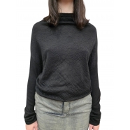 PULL CRATER KNIT NOIR CACHEMIRE MANCHES LONGUES RICK OWENS FEMME RP02E 4629 WS 09 Fashion Mode Strasbourg Avant-garde