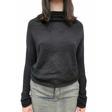 PULL CRATER KNIT NOIR CACHEMIRE MANCHES LONGUES RICK OWENS FEMME RP02E 4629 WS 09 Fashion Mode Strasbourg Avant-garde