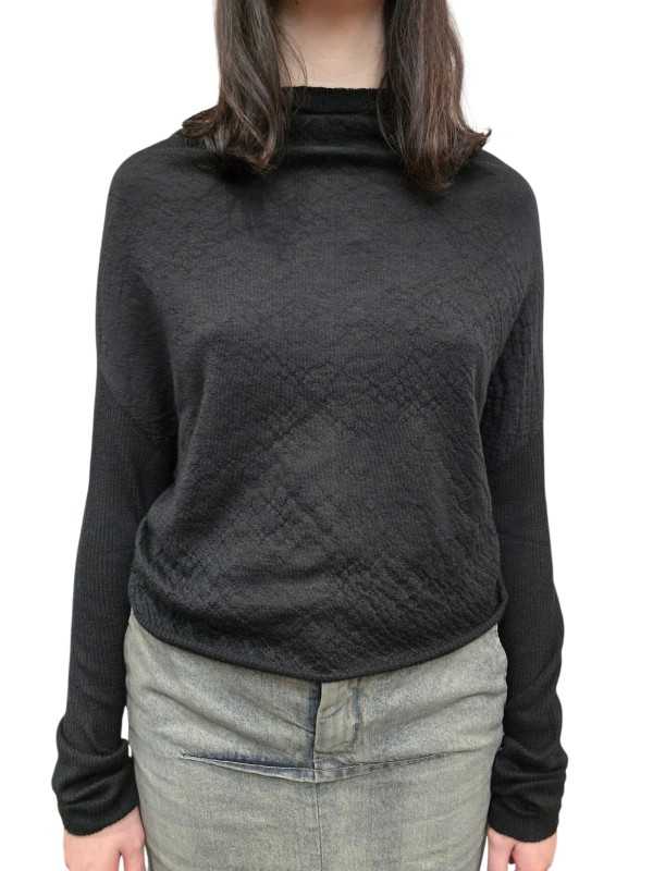 PULL CRATER KNIT NOIR CACHEMIRE MANCHES LONGUES RICK OWENS FEMME RP02E 4629 WS 09 Fashion Mode Strasbourg Avant-garde
