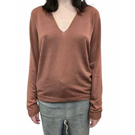 PULL V LAINE VIERGE BOIS DE ROSE RP02E4623 M 13 RICK OWENS FEMME Fashion Mode Designer Strasbourg avant garde