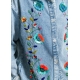 Chemise denim bleue fleurs pailletées multicolores ICKSONVILL ESSENTIEL ANTWERP Strasbourg fashion mode concept store