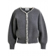 Cardigan Ideas SH35 gris perles bords effilochés Essentiel Antwerp femme Strasbourg fashion mode concept store 