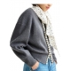 Cardigan Ideas SH35 gris perles bords effilochés Essentiel Antwerp femme Strasbourg fashion mode concept store 