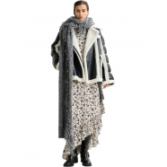 Echarpe Iban Scarf I2BL chinée noir blanc franges Essentiel Antwerp femme Strasbourg fashion mode concept store 