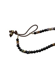 COLLIER MAX A KYOTO BRONZE SAPHIR BLANC AGATES NOIRES CERAMIQUES RONDELLES BRONZE Bijoux Catherine Michiels Boutique Strasbourg