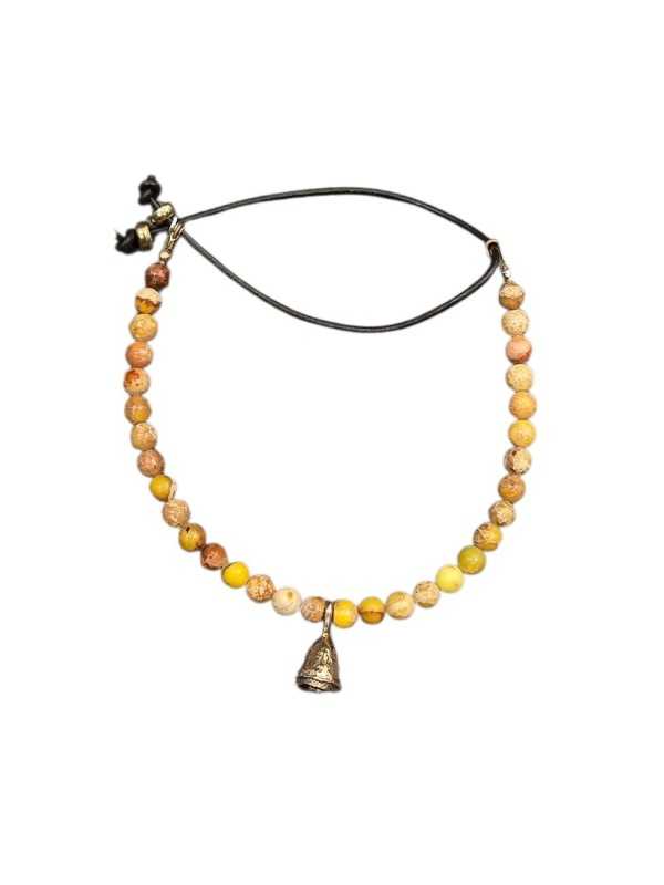 BRACELET YELLOW JASPER JAUNE 4MM GRAINE EUCALYPTUS CLARA BR CATHERINE MICHIELS bijoux Strasbourg boutique online jewelery full