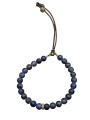 BRACELET EN LAPIS MAT 6MM RONDELLE ARGENT DORE 6 DIAMANTS LE MATTE LAPIS CATHERINE MICHIELS boutique jewelery Strasbourg origin