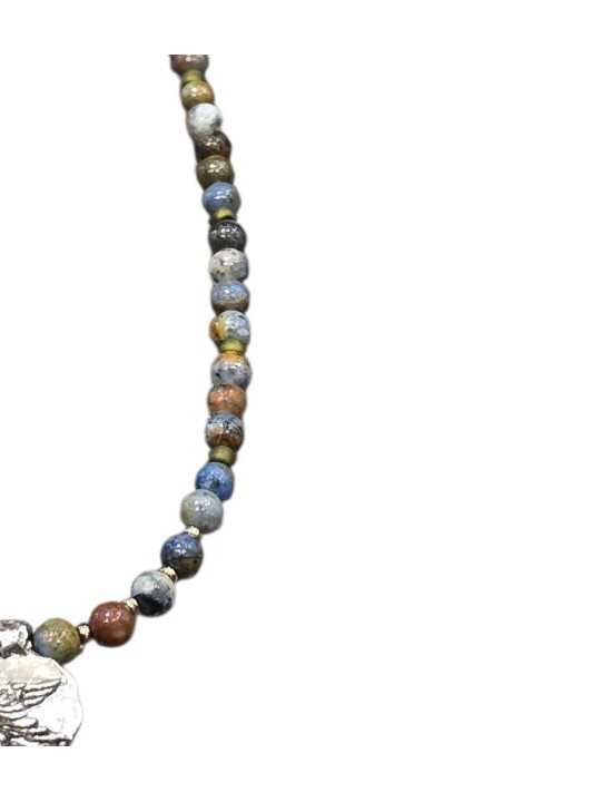 COLLIER LE FREE FROM FEAR ARGENT PIERRES SODALITE CATHERINE MICHIELS bijoux boutique Strasbourg online medecin jewelery