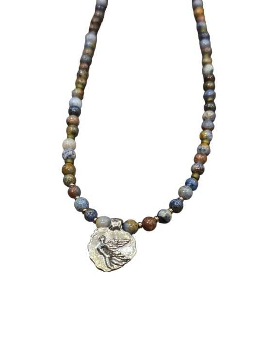 COLLIER LE FREE FROM FEAR ARGENT PIERRES SODALITE CATHERINE MICHIELS bijoux boutique Strasbourg online medecin jewelery