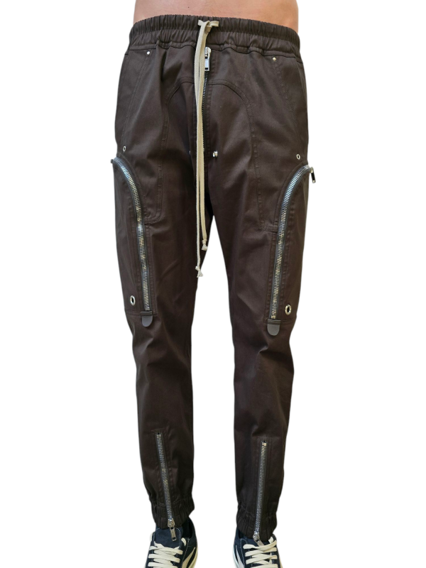 PANTALON GRANDES POCHES ZIPPEES DARK DUST COTON BAUHAUS CARGO RICK OWENS HOMME RU01F 2377 TE 78 DESIGNER STRASBOURG face