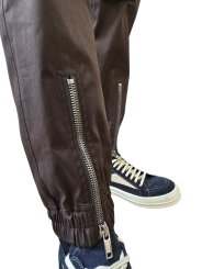 PANTALON GRANDES POCHES ZIPPEES DARK DUST COTON BAUHAUS CARGO RICK OWENS HOMME RU01F 2377 TE 78 DESIGNER STRASBOURG détail zip