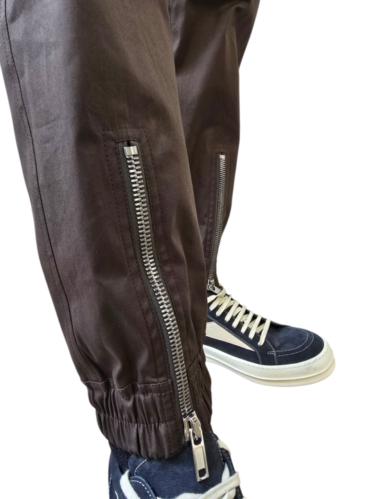 PANTALON GRANDES POCHES ZIPPEES DARK DUST COTON BAUHAUS CARGO RICK OWENS HOMME RU01F 2377 TE 78 DESIGNER STRASBOURG détail zip