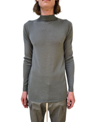 PULL MERINOS EUCALYPTUS COL MONTANT LEVEL LUPETTO RICK OWENS HOMME RU01F 2625 M 35 DESIGNER AVANT-GARDE STRASBOURG buste