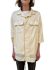 CHEMISE OVERSIZE VOILE DE COTON MANCHES 34 CREME BUTTER MAGNUM TOMMY RICK OWENS HOMME RU01F 2298 Fashion Strasbourg face