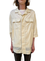 CHEMISE OVERSIZE VOILE DE COTON MANCHES 34 CREME BUTTER MAGNUM TOMMY RICK OWENS HOMME RU01F 2298 Fashion Strasbourg face