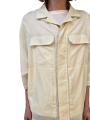 CHEMISE OVERSIZE VOILE DE COTON MANCHES 34 CREME BUTTER MAGNUM TOMMY RICK OWENS HOMME RU01F 2298 Fashion Strasbourg face zoom