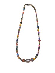 COLLIER ZAZA LONG PERLES VINTAGE JAPO AFRO EAU DOUCE HEMATITE PIERRES FW2527 CATHERINE MICHIELS boutique bijoux jewelery b