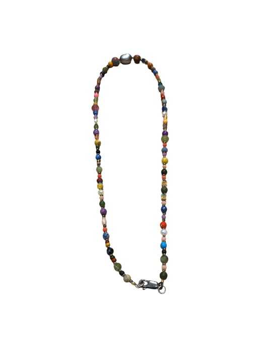 COLLIER ZAZA LONG PERLES VINTAGE JAPO AFRO EAU DOUCE HEMATITE PIERRES FW2527 CATHERINE MICHIELS boutique bijoux jewelery c