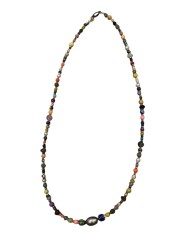 COLLIER ZAZA LONG PERLES VINTAGE JAPO AFRO EAU DOUCE HEMATITE PIERRES FW2527 CATHERINE MICHIELS boutique bijoux jewelery g