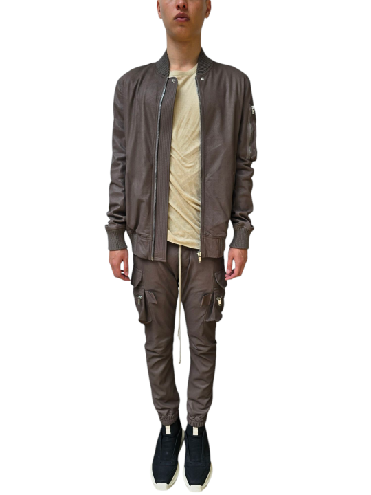 BLOUSON CUIR BLISTER DUST BORDS COTELES CLASSIC FLIGHT RICK OWENS HOMME RU01F 2778 LBF 34 FASHION DESIGNER STRASBOURG plein pied