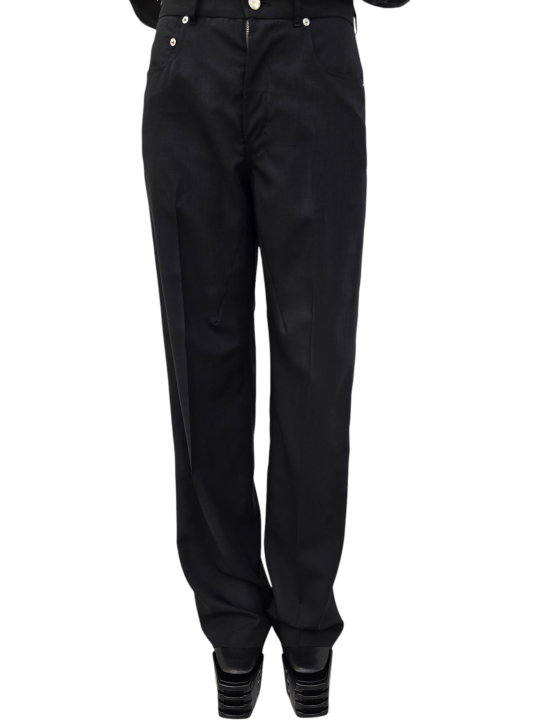 JEANS LAINE FINE NOIR DROIT LARGE GETH JEANS RICK OWENS FEMME RP01F 6350 WG 09 DESIGNER CREATEUR AVANT-GARDE STRASBOURG face