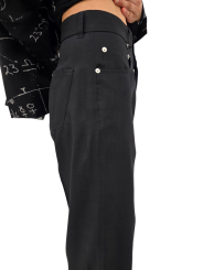 JEANS LAINE FINE NOIR DROIT LARGE GETH JEANS RICK OWENS FEMME RP01F 6350 WG 09 DESIGNER CREATEUR AVANT-GARDE STRASBOURG profil