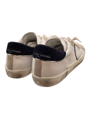 SNEAKERS PARIS CUIR BLANC SPOILER SUEDE NAVY POP PRLU VX22 PHILIPPE MODEL HOMME boutique Strasbourg baskets shoes fashion arr