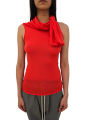 PULL DEBARDEUR CACHEMIRE CORAIL COL MODULABLE TWIST TOP RICK OWENS FEMME RP01F 6666 WS 83 DESIGNER MODE STRASBOURG col dénoué