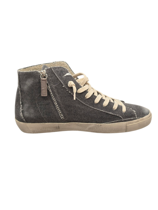 SNEAKERS MONTANTES PARIS HIGH TOILE GRIS LNAVE PRHU DC21 PHILIPPE MODEL HOMME Strasbourg boutique shoes baskets italie zip