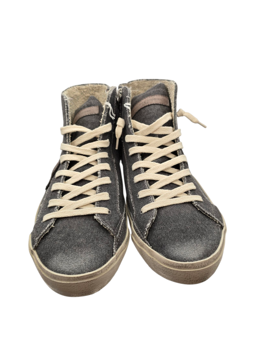 SNEAKERS MONTANTES PARIS HIGH TOILE GRIS LNAVE PRHU DC21 PHILIPPE MODEL HOMME Strasbourg boutique shoes baskets italie lacet