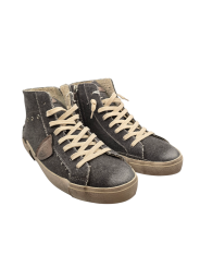 SNEAKERS MONTANTES PARIS HIGH TOILE GRIS LNAVE PRHU DC21 PHILIPPE MODEL HOMME Strasbourg boutique shoes baskets italie avt