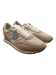 BASKETS BLVILLE MONDIAL TOILE SUEDE SABLE CIEL BVLU W005 PHILIPPE MODEL HOMME boutique Strasbourg shoes mode sneakers vue