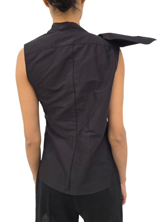 CHEMISETTE COL FOULARD COTON CADY NOIR ISLAND SHIRT RICK OWENS FEMME RP01F 6136 SC 09 FASHION DESIGNER STRASBOURG dos