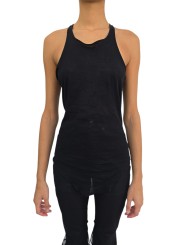 DEBARDEUR NOIR COTON BASIC TANK RICK OWENS TEMPLE FEMME ROO1F 6101 MR 09 FASHION MODE DESIGNER STRASBOURG face