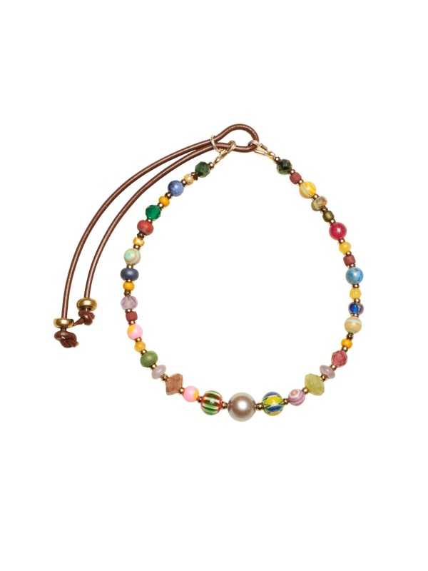 BRACELET ZAZA B ZAZOU PERLES VINTAGE JAPO AFRO EAU DOUCE HEMATITE PIERRES FW2527 bijoux Catherine Michiels jewelery boutique cov