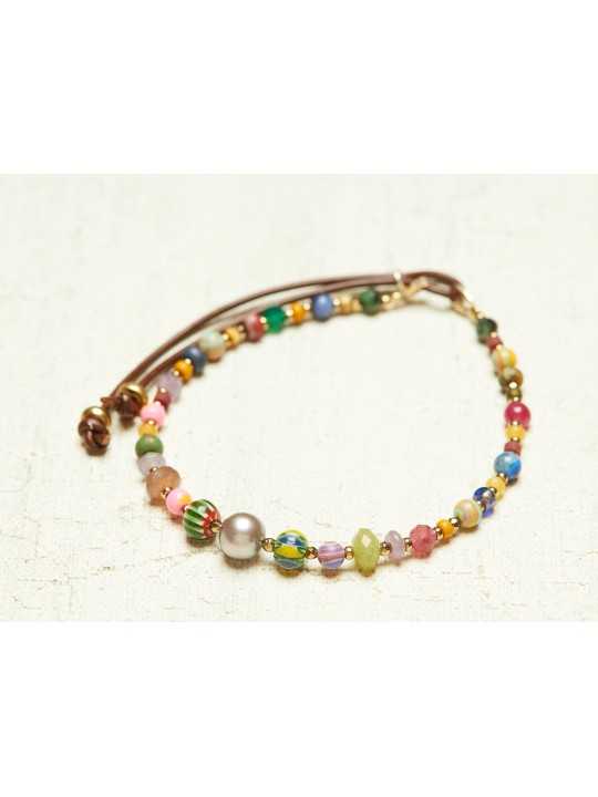 BRACELET ZAZA B ZAZOU PERLES VINTAGE JAPO AFRO EAU DOUCE HEMATITE PIERRES FW2527 bijoux Catherine Michiels jewelery boutique ba