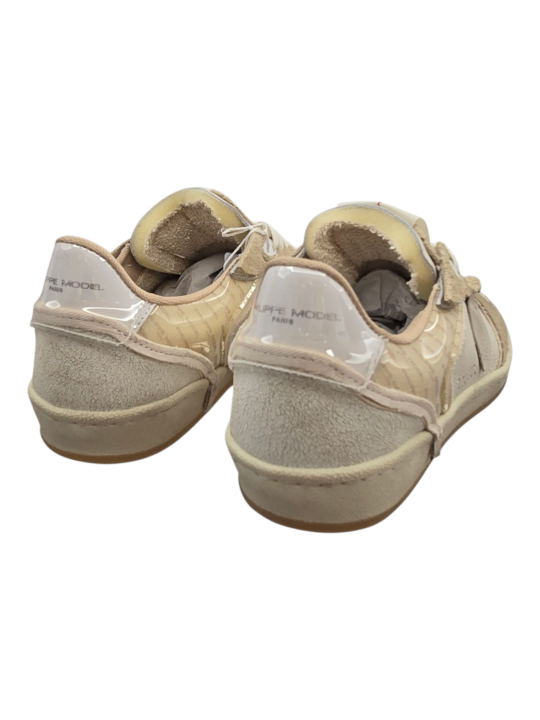 SNEAKERS PGAL VEAU MIX BLANC SABLE PGLU VXE1 PHILIPPE MODEL HOMME boutique Strasbourg baskets fashion mode spoiler